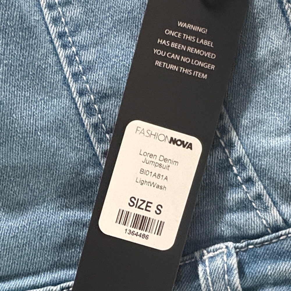 Fashion Nova Light Blue Denim Overalls - Picture 3 of 5